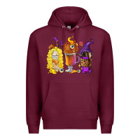 Burgundy Halloween hocus pocus coffee cups Premium Hoodie - RanaPortraitStore