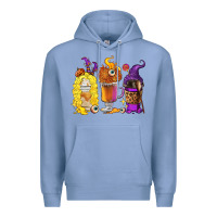 Colony Blue Halloween hocus pocus coffee cups Premium Hoodie - RanaPortraitStore