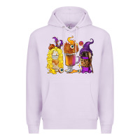 Lilac Halloween hocus pocus coffee cups Premium Hoodie - RanaPortraitStore