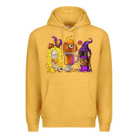 Mustard Halloween hocus pocus coffee cups Premium Hoodie - RanaPortraitStore