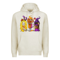 Oatmeal Heather Halloween hocus pocus coffee cups Premium Hoodie - RanaPortraitStore