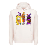 Pale Pink Halloween hocus pocus coffee cups Premium Hoodie - RanaPortraitStore
