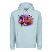 Blue Mist Halloween sneaker and heel afro woman Premium Hoodie - RanaPortraitStore