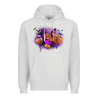 Dove Grey Halloween sneaker and heel afro woman Premium Hoodie - RanaPortraitStore