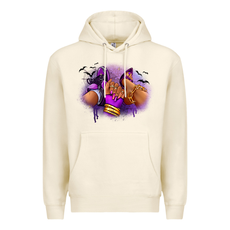 Halloween Sneaker And Heel Afro Woman Premium Hoodie by RanaPortraitStore | Teevron