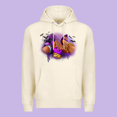 Premium Hoodie Halloween sneaker and heel afro woman