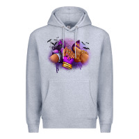 Heather Grey Halloween sneaker and heel afro woman Premium Hoodie - RanaPortraitStore
