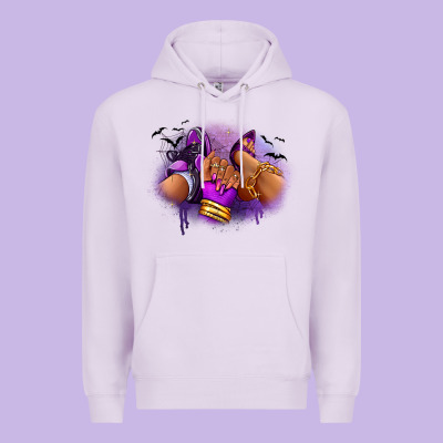 Premium Hoodie Halloween sneaker and heel afro woman
