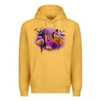 Mustard Halloween sneaker and heel afro woman Premium Hoodie - RanaPortraitStore