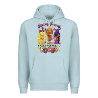 Blue Mist Hocus pocus i need coffee to focus Premium Hoodie - RanaPortraitStore