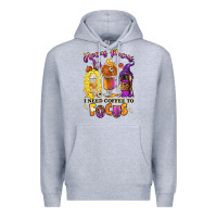 Heather Grey Hocus pocus i need coffee to focus Premium Hoodie - RanaPortraitStore