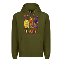 Army Green Hocus pocus i need coffee to focus Premium Hoodie - RanaPortraitStore