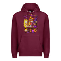 Burgundy Hocus pocus i need coffee to focus Premium Hoodie - RanaPortraitStore