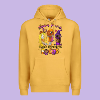 Premium Hoodie Hocus pocus i need coffee to focus
