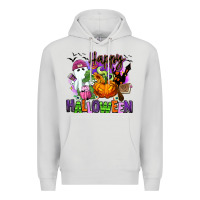 Dove Grey Happy Halloween Premium Hoodie - RanaPortraitStore