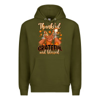 Army Green Thankful grateful and Blessed black boy sneakers Premium Hoodie - RanaPortraitStore