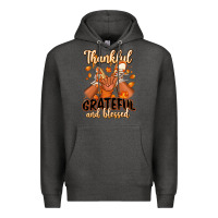 Charcoal Heather Thankful grateful and Blessed black boy sneakers Premium Hoodie - RanaPortraitStore