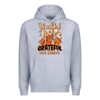 Heather Grey Thankful grateful and Blessed black boy sneakers Premium Hoodie - RanaPortraitStore