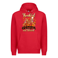 Red Thankful grateful and Blessed black boy sneakers Premium Hoodie - RanaPortraitStore