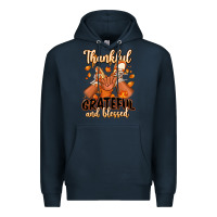 Navy Thankful grateful and Blessed black boy sneakers Premium Hoodie - RanaPortraitStore