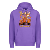 Purple Thankful grateful and Blessed black boy sneakers Premium Hoodie - RanaPortraitStore