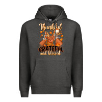 Charcoal Heather Thankful grateful and Blessed black baby girl Premium Hoodie - RanaPortraitStore
