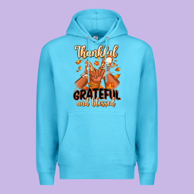 Premium Hoodie Thankful grateful and Blessed black baby girl