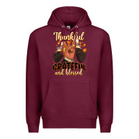 Burgundy Thankful grateful and Blessed black man sneakers Premium Hoodie - RanaPortraitStore