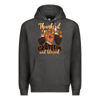 Charcoal Heather Thankful grateful and Blessed black man sneakers Premium Hoodie - RanaPortraitStore