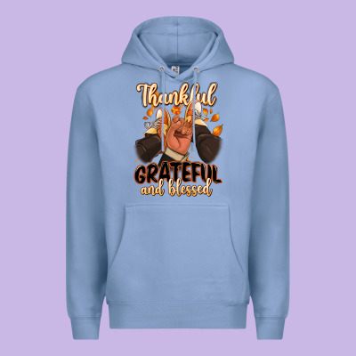 Premium Hoodie Thankful grateful and Blessed black man sneakers