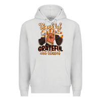 Dove Grey Thankful grateful and Blessed black man sneakers Premium Hoodie - RanaPortraitStore