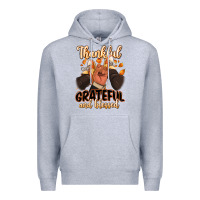 Heather Grey Thankful grateful and Blessed black man sneakers Premium Hoodie - RanaPortraitStore