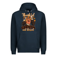 Navy Thankful grateful and Blessed black man sneakers Premium Hoodie - RanaPortraitStore