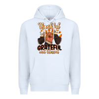 White Thankful grateful and Blessed black man sneakers Premium Hoodie - RanaPortraitStore