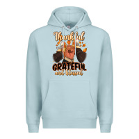 Blue Mist Thankful grateful and Blessed black man sneakers Premium Hoodie - RanaPortraitStore