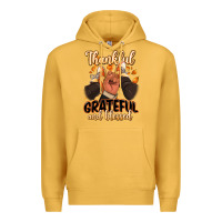 Mustard Thankful grateful and Blessed black man sneakers Premium Hoodie - RanaPortraitStore