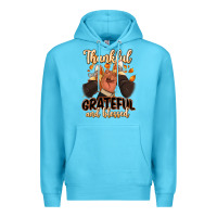 Ocean Blue Thankful grateful and Blessed black man sneakers Premium Hoodie - RanaPortraitStore