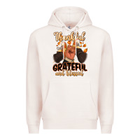 Pale Pink Thankful grateful and Blessed black man sneakers Premium Hoodie - RanaPortraitStore