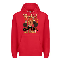 Red Thankful grateful and Blessed black man sneakers Premium Hoodie - RanaPortraitStore