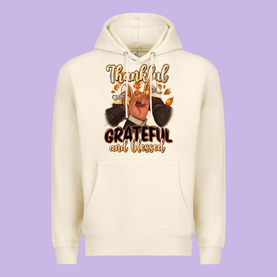 Premium Hoodie Thankful grateful and Blessed black man sneakers