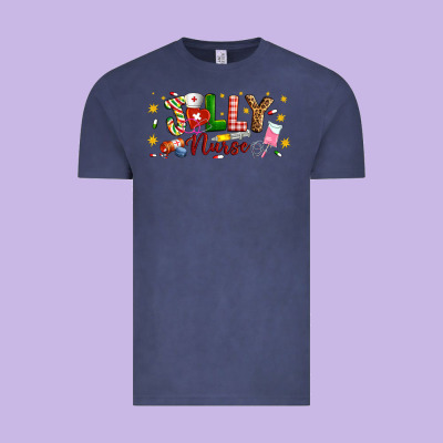 Christmas Jolly Nurse Vintage Tee Designed By Artiststas