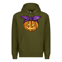 Army Green Jack O' Lantern Halloween Pumpkin Premium Hoodie - RanaPortraitStore