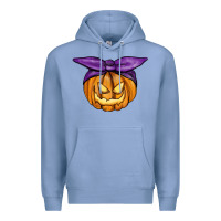 Colony Blue Jack O' Lantern Halloween Pumpkin Premium Hoodie - RanaPortraitStore