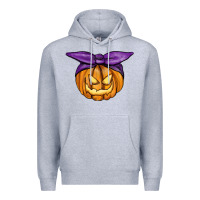 Heather Grey Jack O' Lantern Halloween Pumpkin Premium Hoodie - RanaPortraitStore