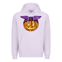 Lilac Jack O' Lantern Halloween Pumpkin Premium Hoodie - RanaPortraitStore