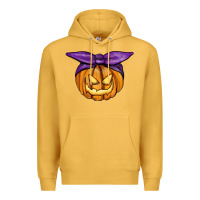 Mustard Jack O' Lantern Halloween Pumpkin Premium Hoodie - RanaPortraitStore