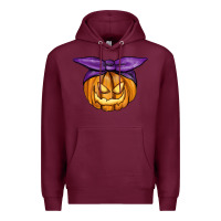 Burgundy Jack O' Lantern Halloween Pumpkin Premium Hoodie - RanaPortraitStore