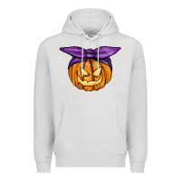 Dove Grey Jack O' Lantern Halloween Pumpkin Premium Hoodie - RanaPortraitStore