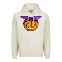 Oatmeal Heather Jack O' Lantern Halloween Pumpkin Premium Hoodie - RanaPortraitStore