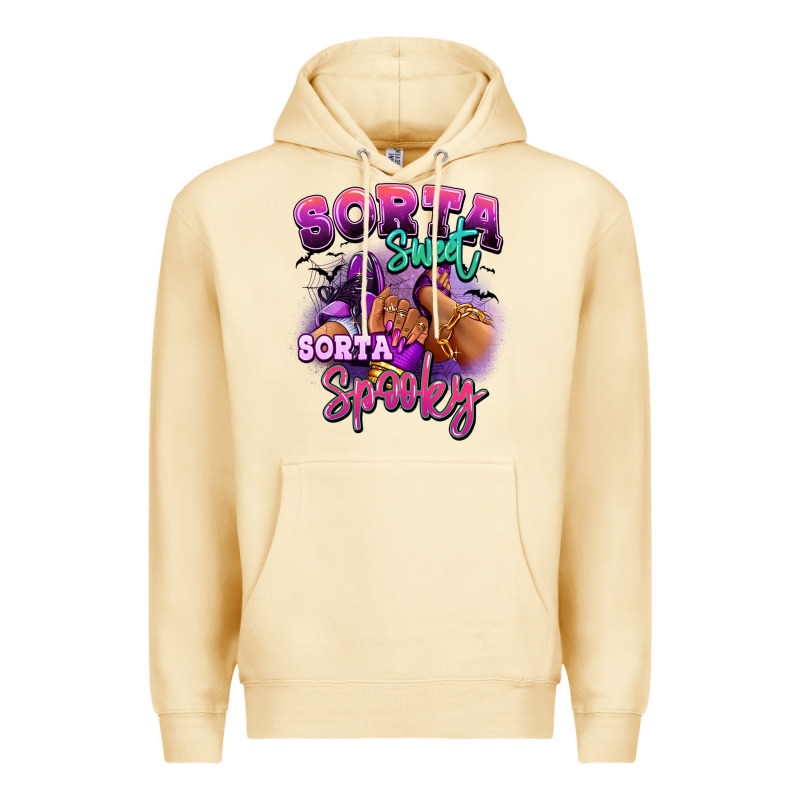 Sorta Sweet Sorta Spooky Sneaker And Heel Afro Wom Premium Hoodie by RanaPortraitStore | Teevron